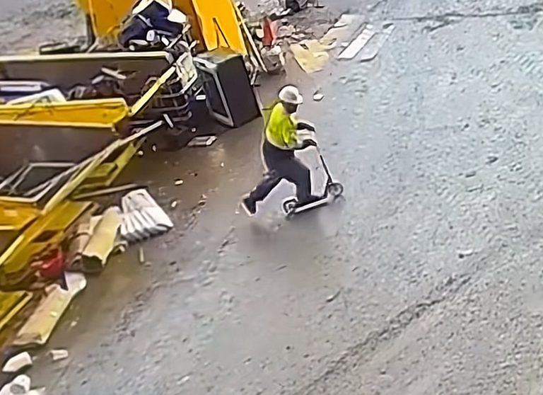 Idaho Worker S Scooter Slip Goes Viral Sparks Light Hearted Online Debate
