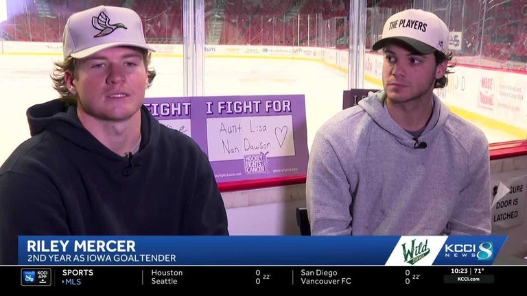 Iowa Wild Goalies Honor Family Cancer Battles In November Hockey Fights Cancer G