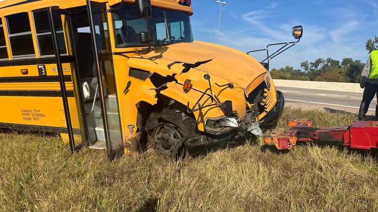 Jenks School Bus Collides With Car On Creek Turnpike Minor Injuries Reported