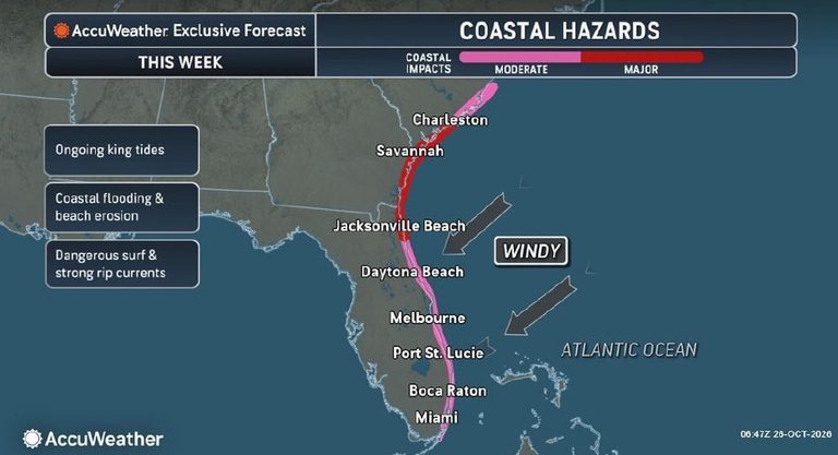 King Tides And Offshore Storm System Bring Flood Risk To Florida And South Carol
