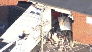Large Truck Crashes Through Side Of Building On Wood Road In Braintree