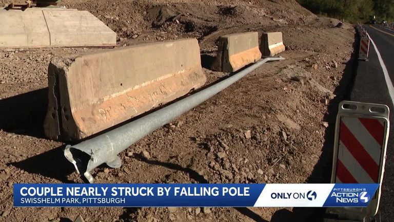 Light Pole Falls From Newly Rebuilt Commercial Street Bridge In Swisshelm Park