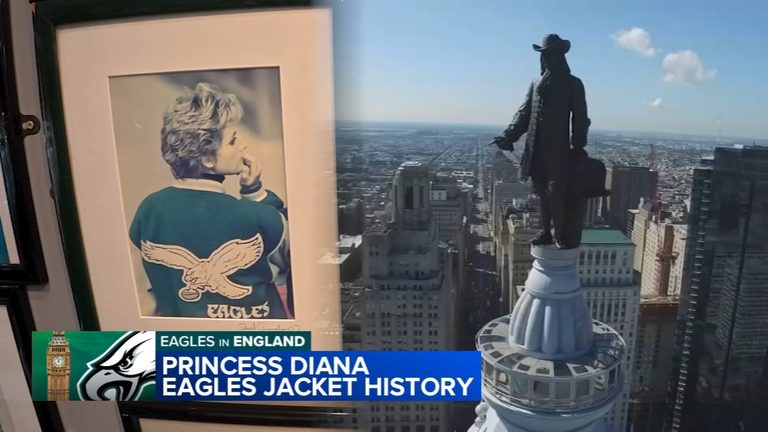 London Caf Displays Princess Diana S Iconic Philadelphia Eagles Jacket