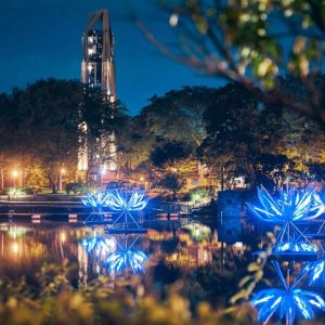 Lotus Light Installation Brightens Naperville Riverwalk This Fall