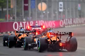 Mclaren Duo Collide On Final Lap Of Singapore Sprint Ending Podium Hopes