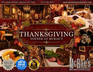 Mcrae S American Bistro Announces Thanksgiving Prix Fixe Dinner In Dallas