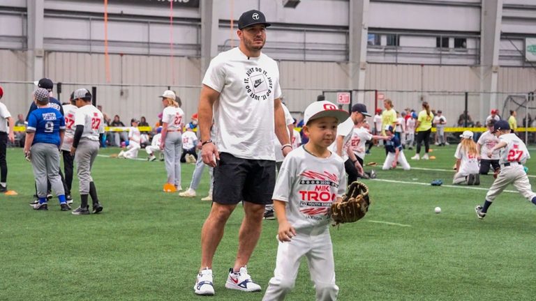 Mike Trout Mentors South Jersey Youth At Mantua Township Baseball Camp