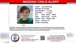 Missing 11 Year Old Jacob Bowling Issued Alert In Geneva Florida