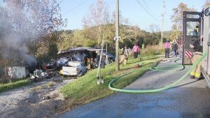 Mobile Home Destroyed By Fire In Chesapeake Ohio Occupants Escape Unharmed