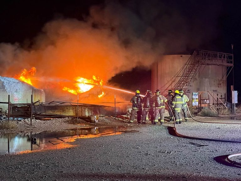 Monahans Volunteer Fire Dept Extinguishes Tank Battery Fire After Nighttime Ligh