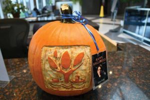Naperville S Iconic City Logo Celebrated On Pumpkin At Municipal Center