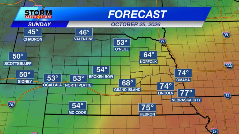 Nebraska Weather Outlook Mild Southeast Scattered Showers Moving Westward