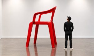New Red Steel Chair Installation Unveiled At St Petersburg Museum Of Fine Arts