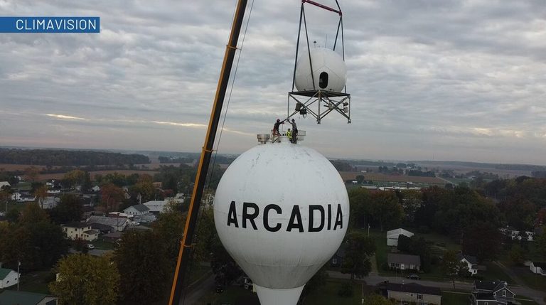 New X Band Weather Radar Installed On Arcadia Water Tower To Close Coverage Gap