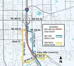 Northbound I 405 Closure Near Bellevue Causes Weekend Congestion Oct 16 19