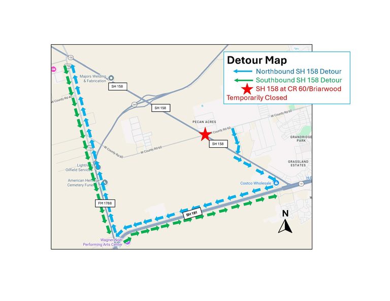 Odessa Intersection Of Sh 158 And Cr 60 Closed For Six Week Drainage Project Sta