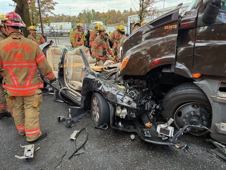 One Injured After Ups Semi Truck Collides With Car On North Basin Avenue