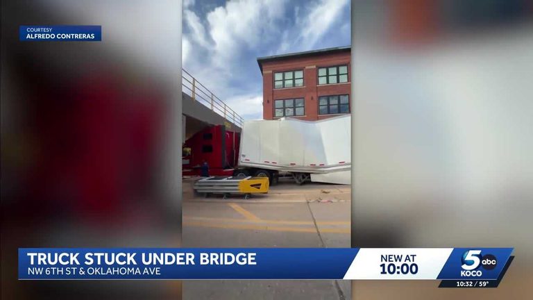 Oversized Semi Truck Strikes Oklahoma City Overpass Causing Traffic Delays