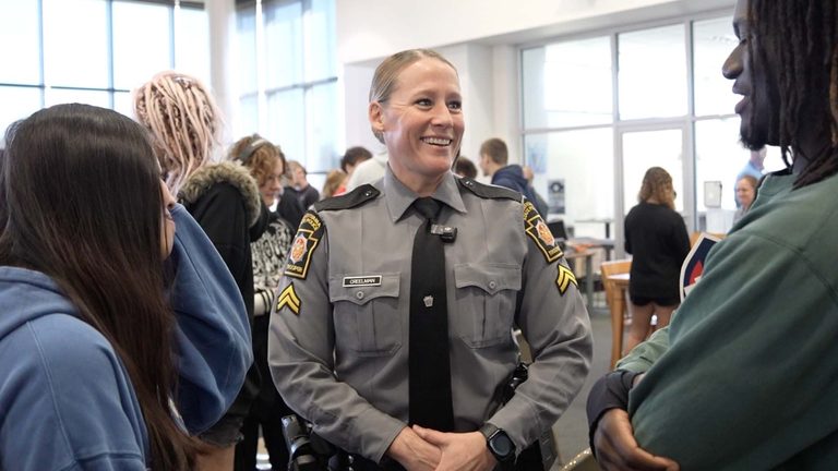 Pennsylvania State Troopers Host Crime Scene Expo At Souderton Area High School