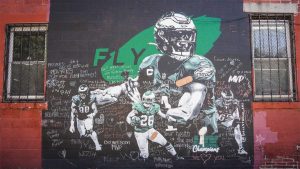 Philadelphia Fans Turn Fairmount Eagles Mural Into Get Well Card For Jalen Hurts