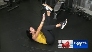 Philadelphia Fitness Tip Shoshana Demonstrates A Toe Touch Single Leg Drop