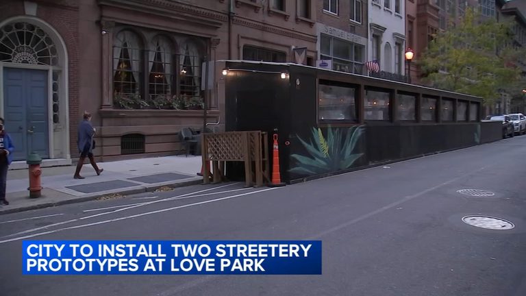 Philadelphia Unveils Outdoor Dining Prototypes At Love Park To Boost Local Resta