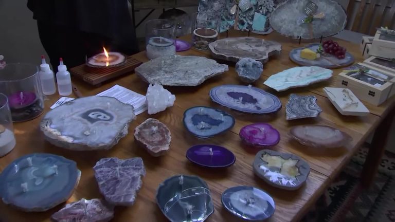 Phoenix Family Crafts Unique Stone Oil Candles In Local Workshop