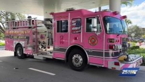 Pink Fire Truck Rolls Through Northern Palm Beach County To Spotlight Breast Can
