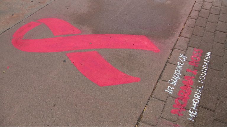 Pink Ribbons Line Wright Dunbar Sidewalks As Mobile Mammogram Truck Serves Commu