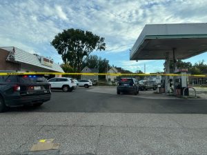 Police Secure Corner View Gas Station On 7Th Avenue In Rock Island
