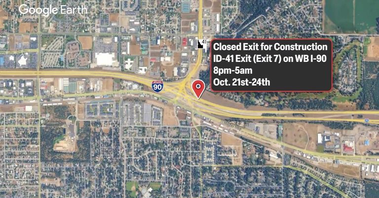 Post Falls I 90 Nighttime Closures Redirect Westbound Traffic To Seltice Way