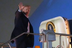 President Trump Heads To Alabama Rally As Administration Tackles Fuel Prices And