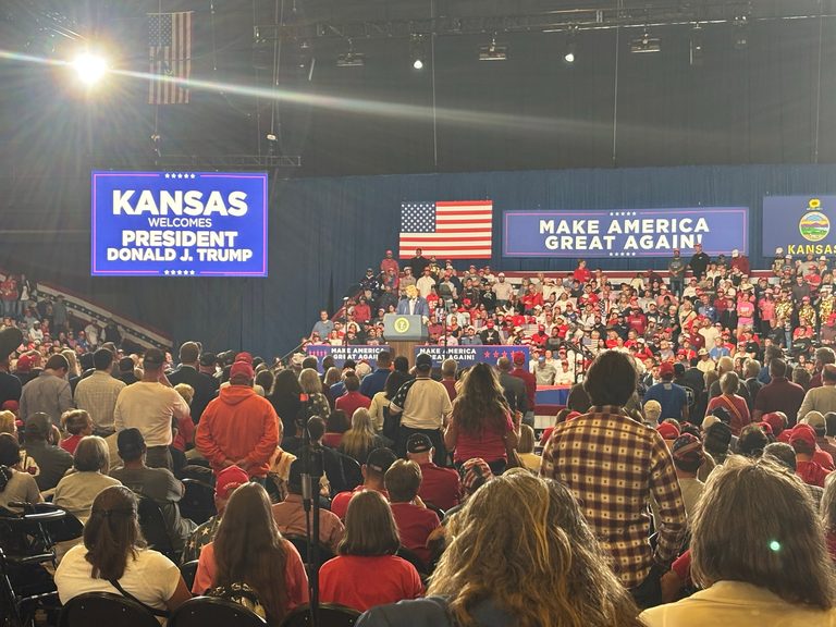President Trump Rallies In Park City Backing Sen Roger Marshall For Kansas Senat