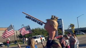 Protestors Gather Outside President Trump S Grand Island Rally