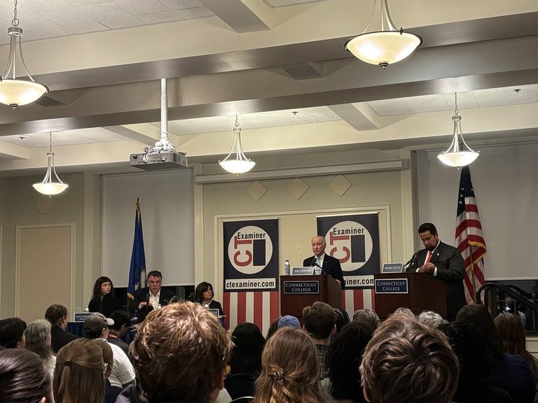 Rep Joe Courtney And Challenger George Austin Spar In Connecticut College Debate