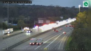 Right Lane On Eastbound I 70 Closed Near State Routes 4 And 235 After Morning Cr