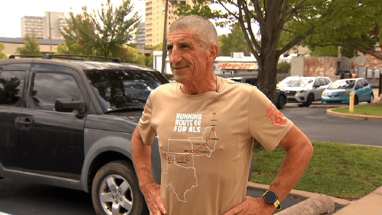 Runner Crosses Tulsa On Route 66 Marathon To Raise Als Awareness