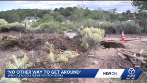 Sinkhole On Marquez Ville Road Cuts Off Santa Fe County Residents For Three Days