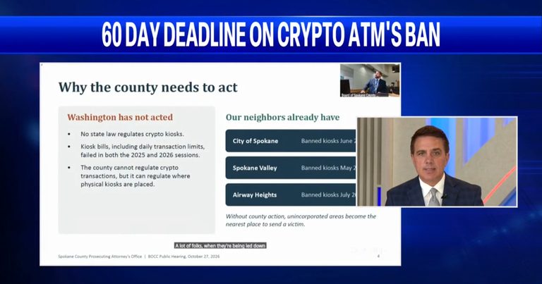 Spokane County Bans Crypto Kiosks In Unincorporated Areas To Protect Residents