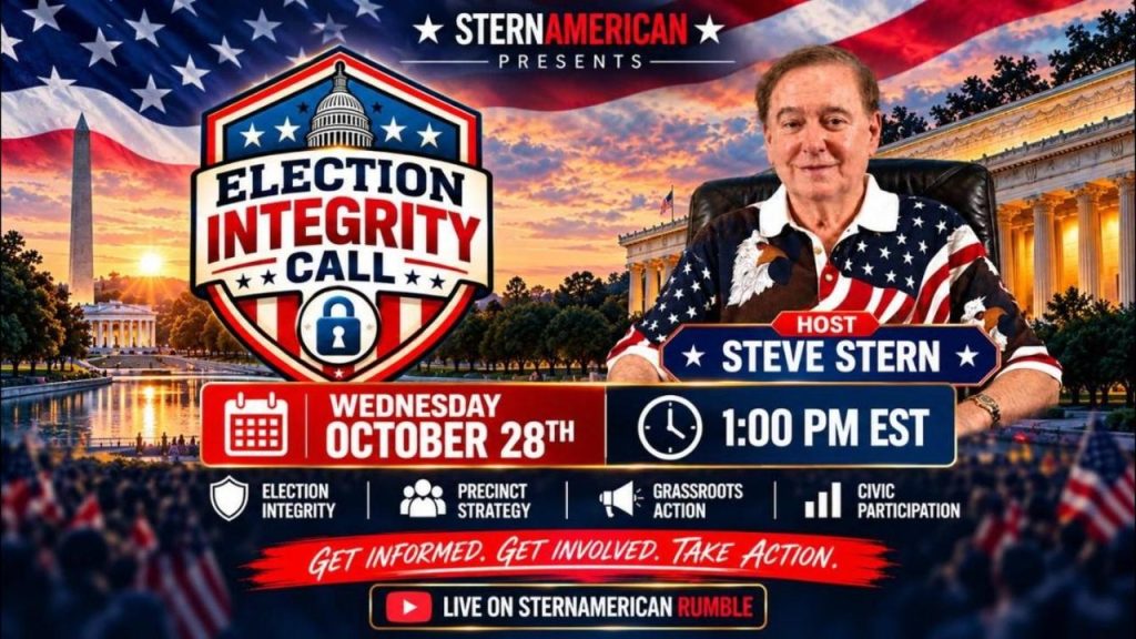 Election Integrity Call hosted by Steve Stern, Wednesday October 28, 1:00 PM ET