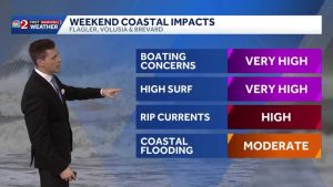 Strong Easterly Winds Cause Beach Erosion And Hazardous Rip Currents Along Flori