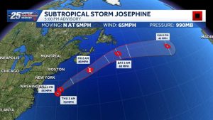 Subtropical Storm Josephine Forms 265 Miles South Of Nantucket Bringing Winds To