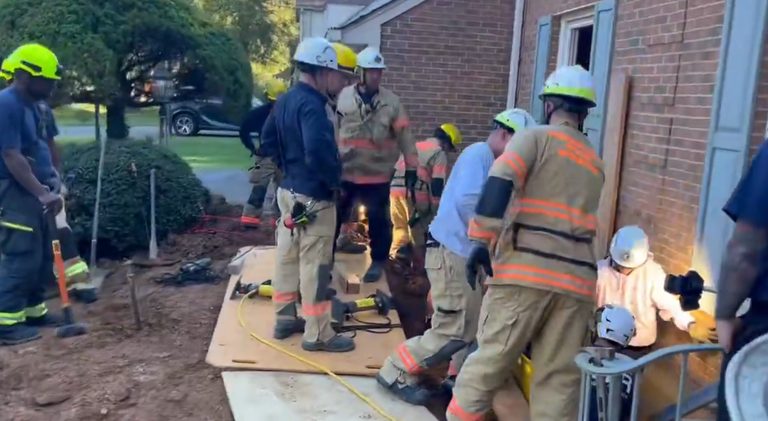 Technical Rescue Underway For Worker Trapped In Montgomery County Trench Collaps