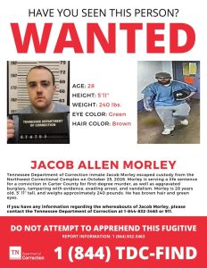 Tennessee Inmate Jacob Morley Escapes Northwest Correctional Complex Added To St