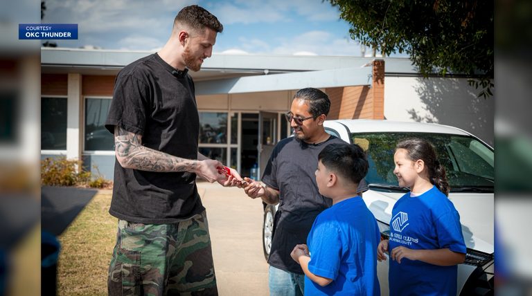 Thunder Center Isaiah Hartenstein Gifts New Car To Single Dad At Boys Girls Club
