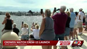 Titusville Residents And Visitors Gather At Space View Park For Crew 13 Launch
