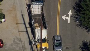 Truck Loses Roof On Low Clearance Peace Street Bridge In Raleigh