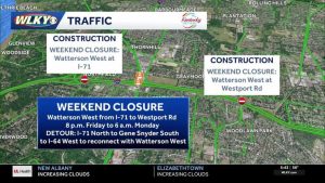 Watterson Expressway Westbound Lane Closed Friday Night Through Monday Morning F