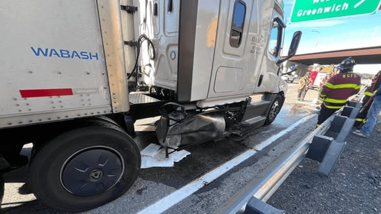 West Greenwich Tractor Trailer Crash On I 95 Prompts Hazmat Fuel Leak Response