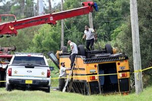 Winter Haven School Bus Overturns Killing Student And Jeep Driver